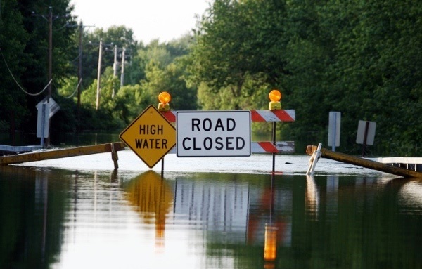 flooded road
